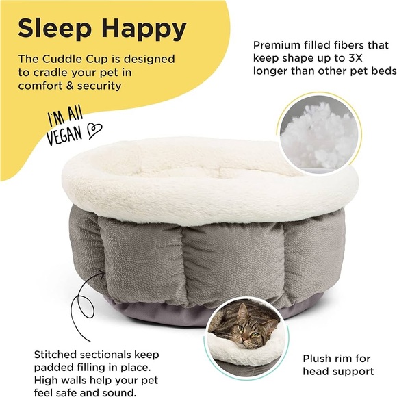 Cozy Gray and White Pet Bed pets - Picture 4 of 8